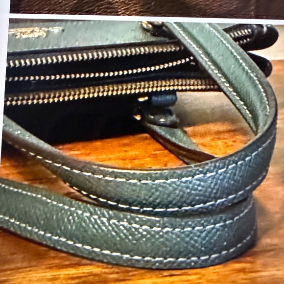 Coach Brown and Teal Satchel - Picture 7 of 17